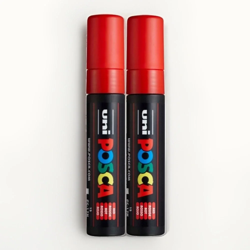POSCA PC-17K Paint Marker Extra Broad 15mm Red Set of 2 Street Art DIY DIY